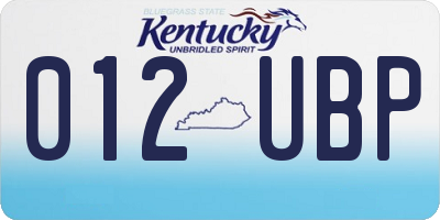 KY license plate 012UBP