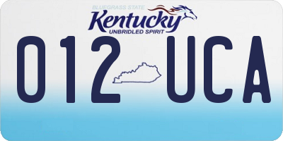 KY license plate 012UCA