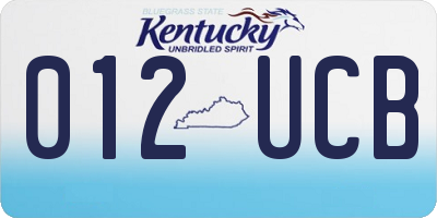 KY license plate 012UCB