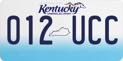 KY license plate 012UCC