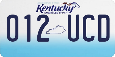 KY license plate 012UCD