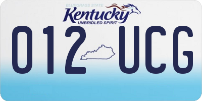 KY license plate 012UCG