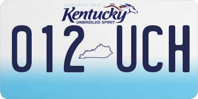 KY license plate 012UCH