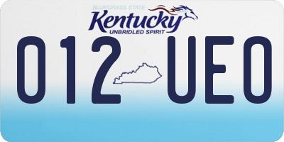 KY license plate 012UEO