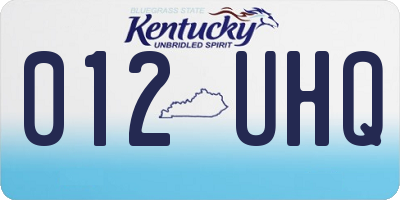 KY license plate 012UHQ