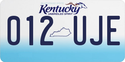 KY license plate 012UJE
