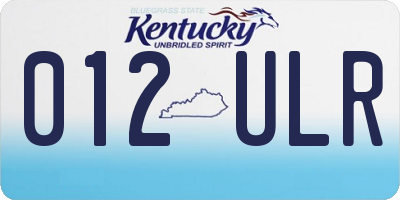 KY license plate 012ULR