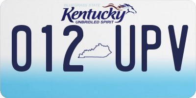 KY license plate 012UPV