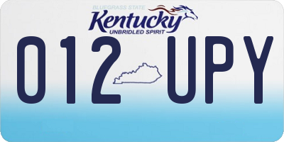 KY license plate 012UPY