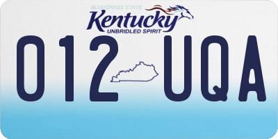 KY license plate 012UQA