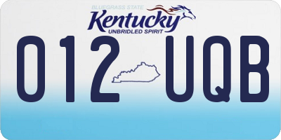 KY license plate 012UQB