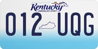 KY license plate 012UQG