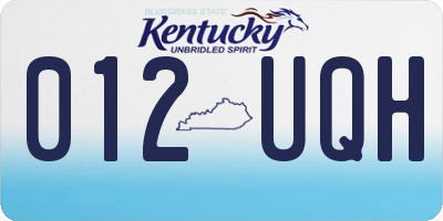 KY license plate 012UQH