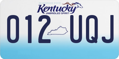 KY license plate 012UQJ