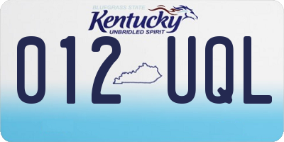 KY license plate 012UQL
