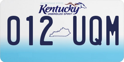 KY license plate 012UQM