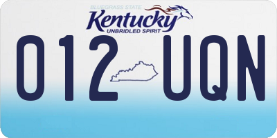 KY license plate 012UQN