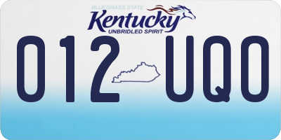 KY license plate 012UQO