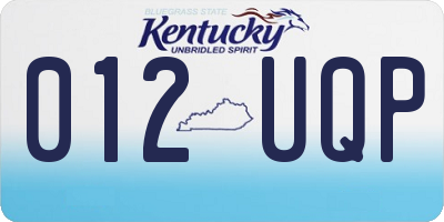 KY license plate 012UQP