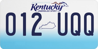 KY license plate 012UQQ