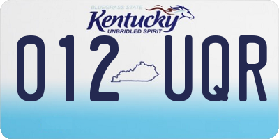 KY license plate 012UQR