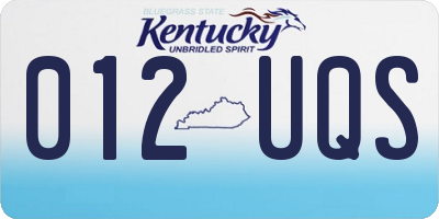 KY license plate 012UQS