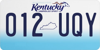 KY license plate 012UQY