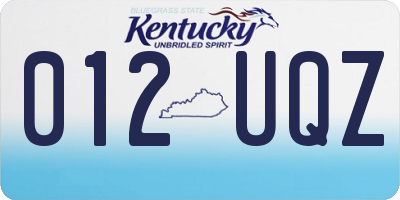 KY license plate 012UQZ
