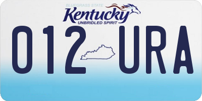 KY license plate 012URA