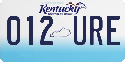 KY license plate 012URE
