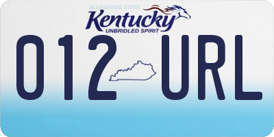 KY license plate 012URL