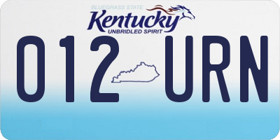 KY license plate 012URN
