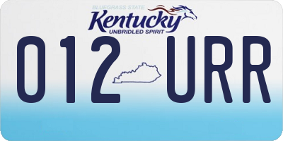 KY license plate 012URR
