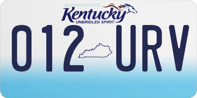 KY license plate 012URV