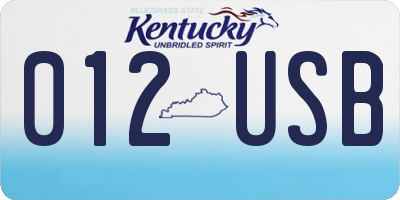 KY license plate 012USB