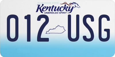 KY license plate 012USG