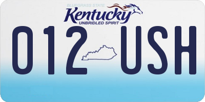 KY license plate 012USH
