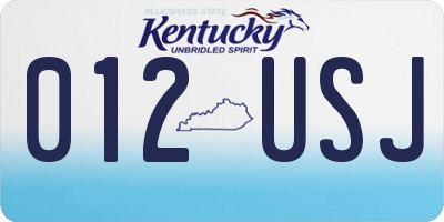 KY license plate 012USJ