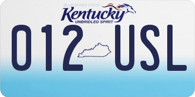 KY license plate 012USL