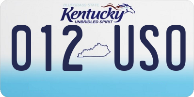 KY license plate 012USO