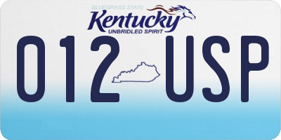 KY license plate 012USP