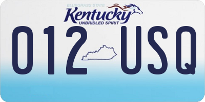 KY license plate 012USQ