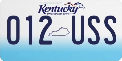 KY license plate 012USS