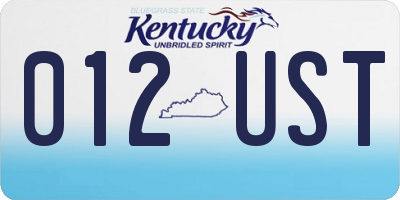 KY license plate 012UST