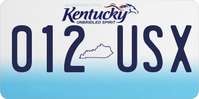 KY license plate 012USX