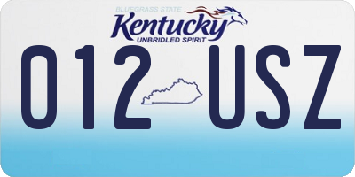 KY license plate 012USZ