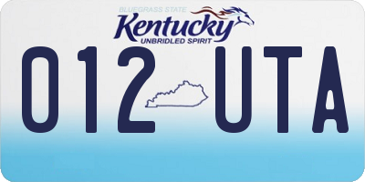 KY license plate 012UTA