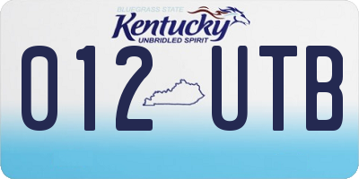 KY license plate 012UTB
