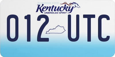 KY license plate 012UTC