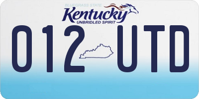 KY license plate 012UTD